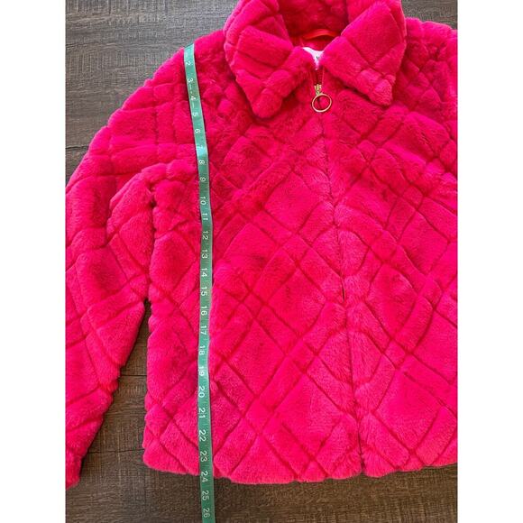 Issac Mizrahi Live x Selma Blair Faux Fur Magnetic Zip Jacket, Pink, Size XS NWT - Picture 7 of 9